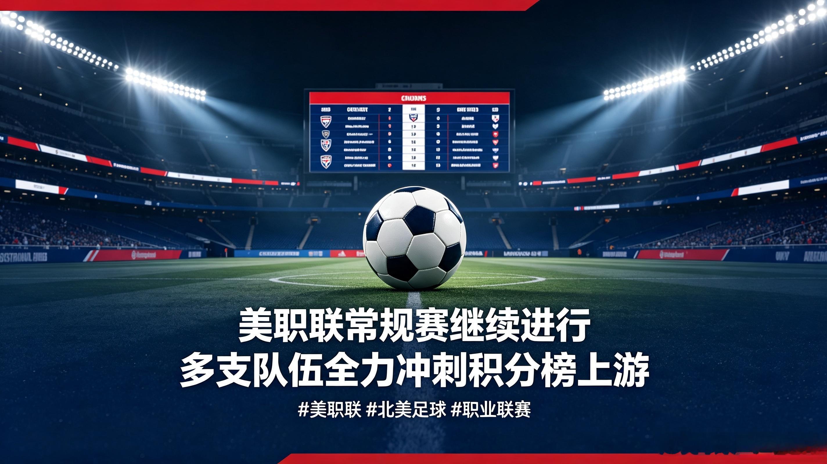 美职联常规赛继续进行，多支队伍全力冲刺积分榜上游位置，球星登场带动联赛持续收获全
