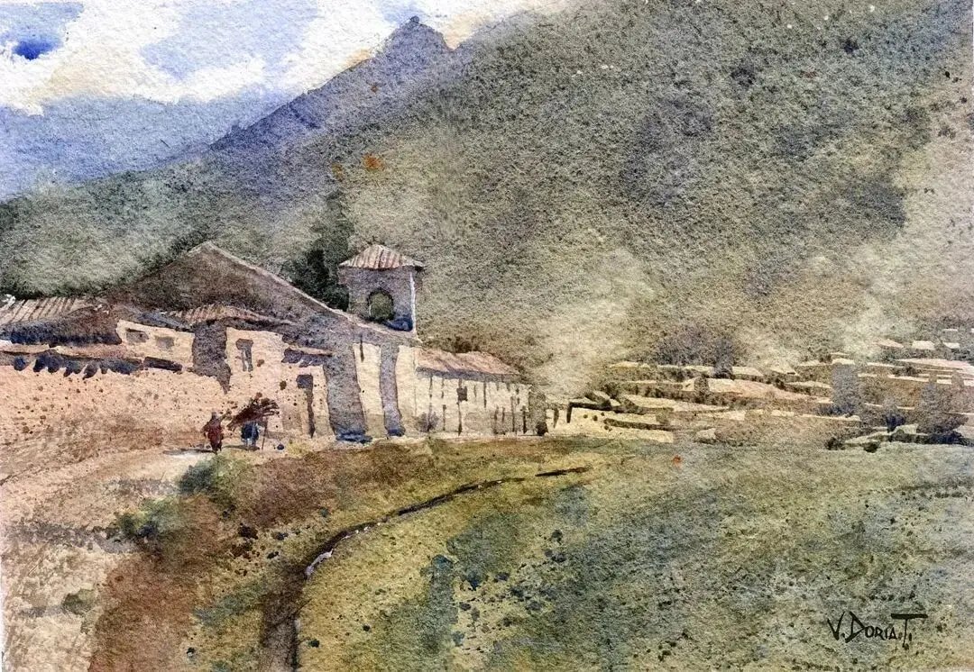 画家Víctor Doria Tintaya来自秘鲁，本身兼具建筑绘画功底，格外