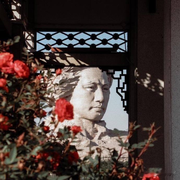 湖南长沙橘子洲头，青年毛主席像，这一张很有意境！ ​​​