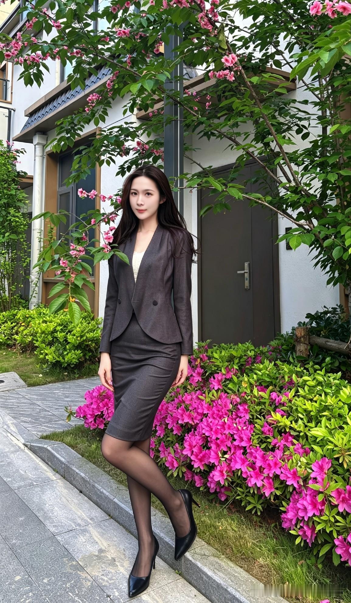 夏日的风裹着杜鹃的香，落在灰调西装的肩线，也落在她没说出口的真心话里。
 
镜头