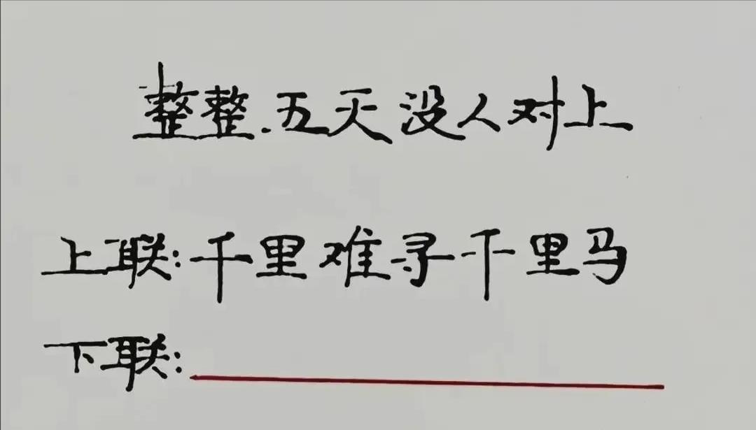 才子佳人们，请对下联！

上联：千里难寻千里马
下联：_______？诗友请赐墨