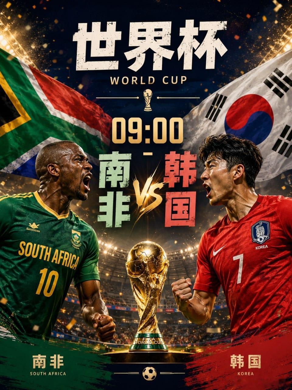 2026世界杯🏆⏰ 09:00053 南非vs韩国开球：韩国方向：韩国小赢尺寸