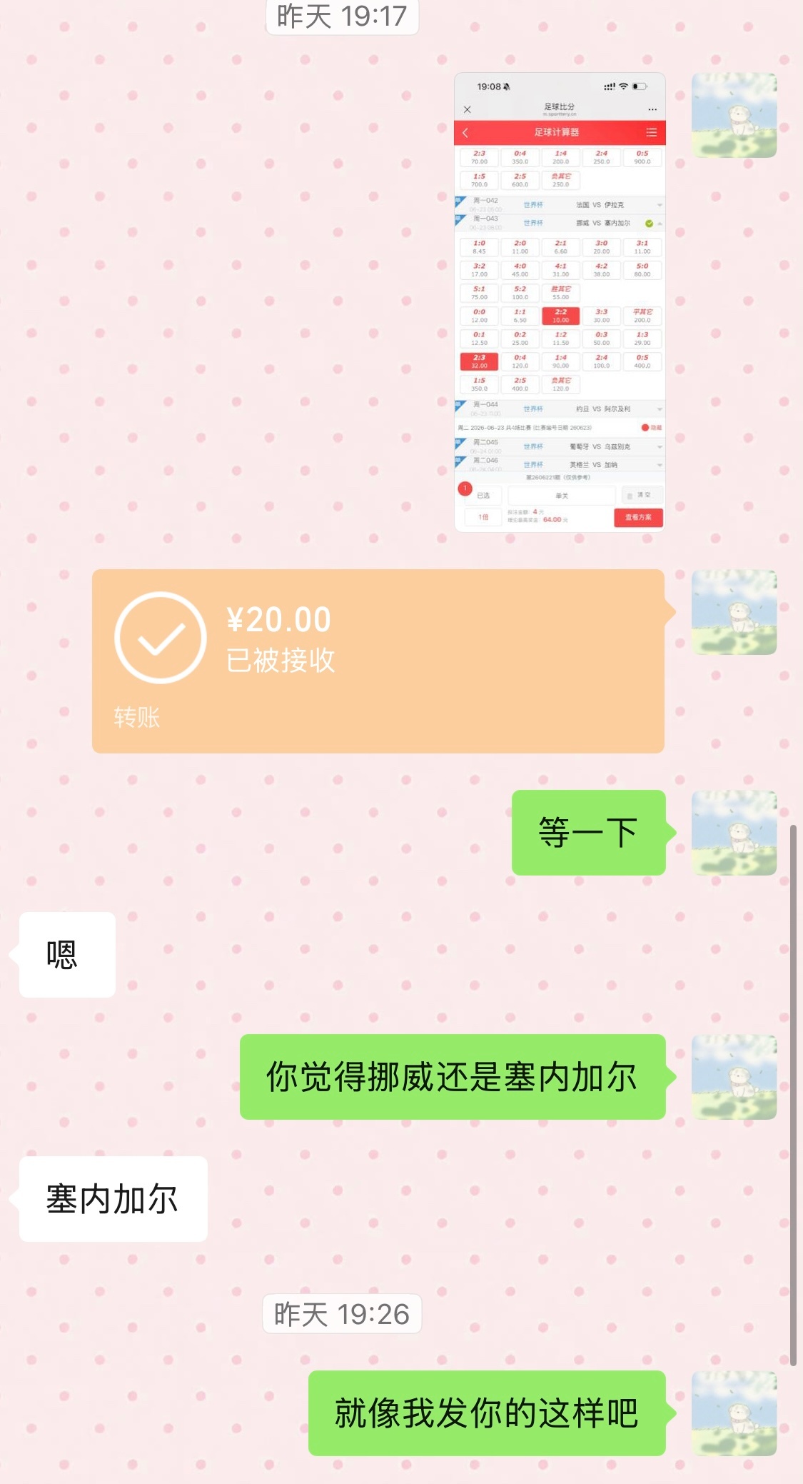 再也不信别人了，我就半天挪威3还是塞内加尔3 