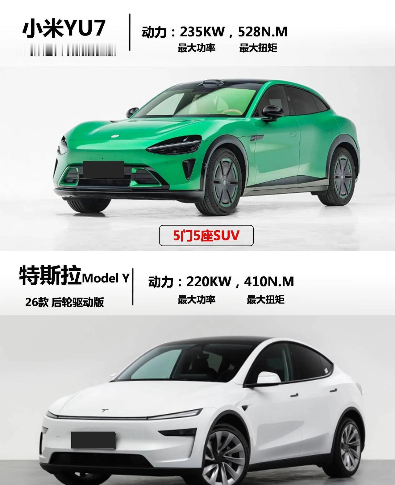 纠结吧？小米YU7 PK 特斯拉Model Y1. 价格&核心参数
✅小米YU7