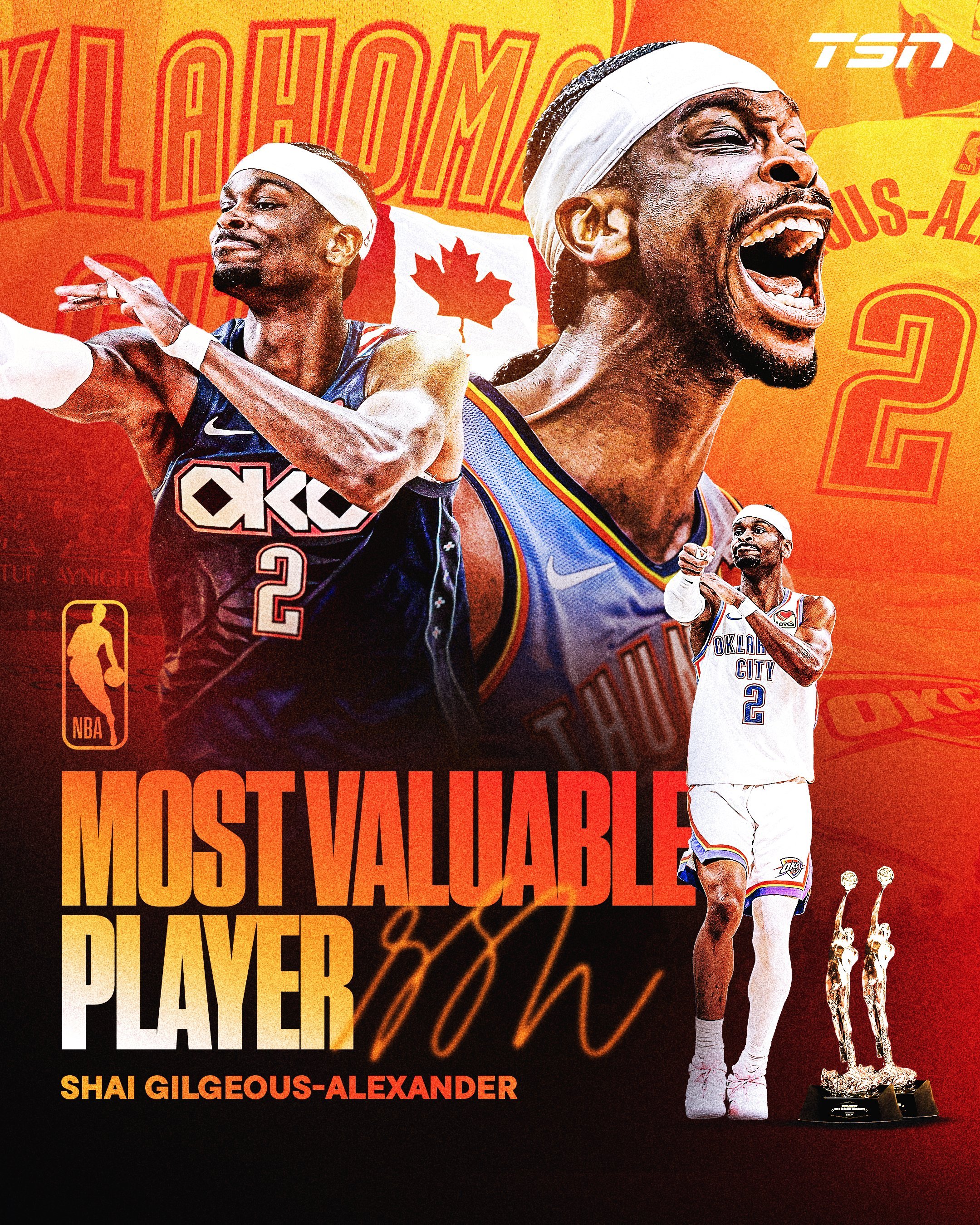 亚历山大连续第二年荣获 NBA 最有价值球员奖，成为联盟历史上第 14 位连庄M