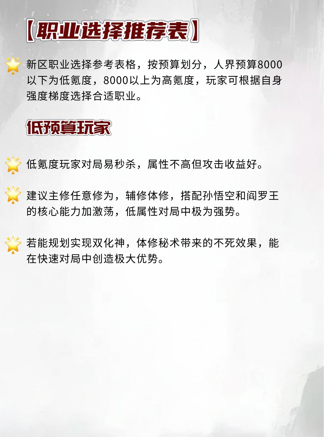 神墟职业选择推荐。（作者：风语）