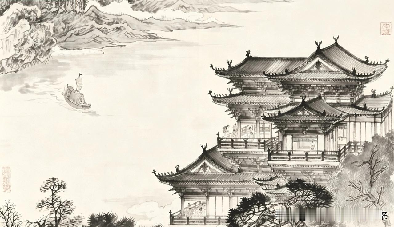 交换一张你的AI作品吧～水墨山水画