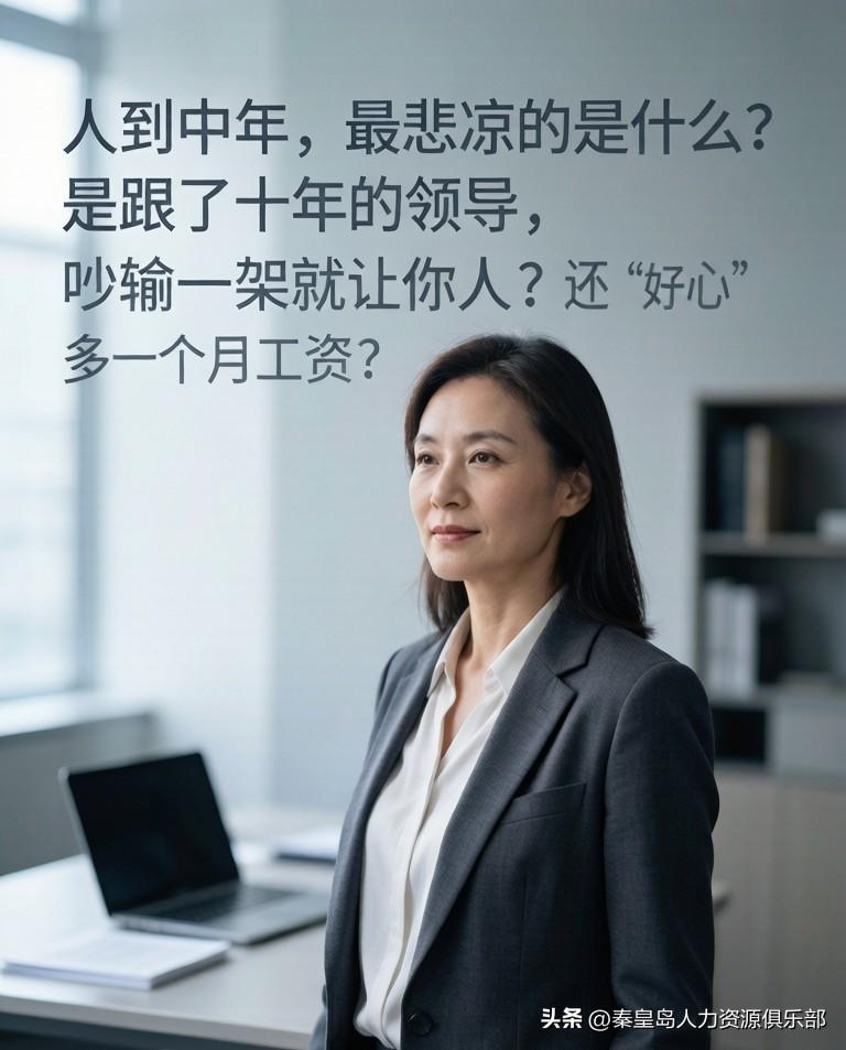 人到中年，最悲凉的是什么？是跟了十年的领导，吵输一架就让你走人，还“好心”多赔你