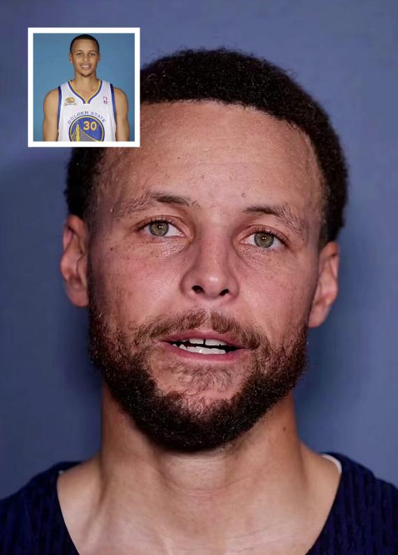 这就是库里刚打完比赛的样子，满脸的疲惫，13年NBA生涯，拿到了1个FMVP，2