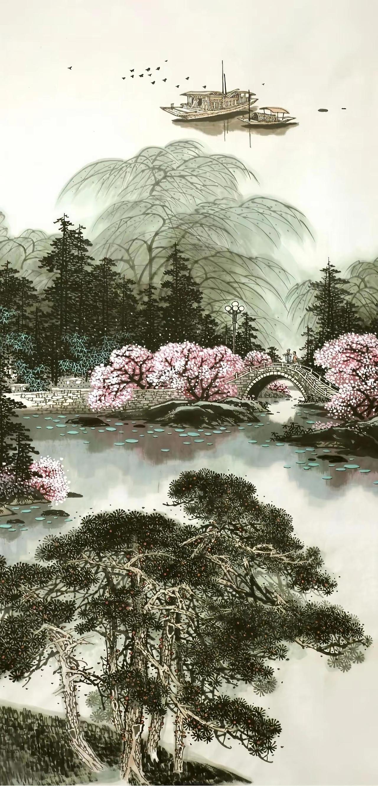 西湖水墨。写意山水创作者中心 创作灵感 中国画专业 意境山水画