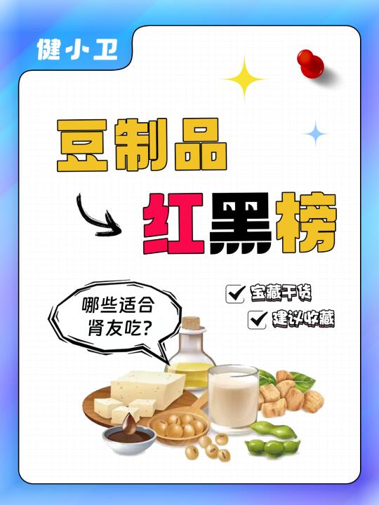 豆制品红黑榜来了❗️吃对护肾，吃错伤肾