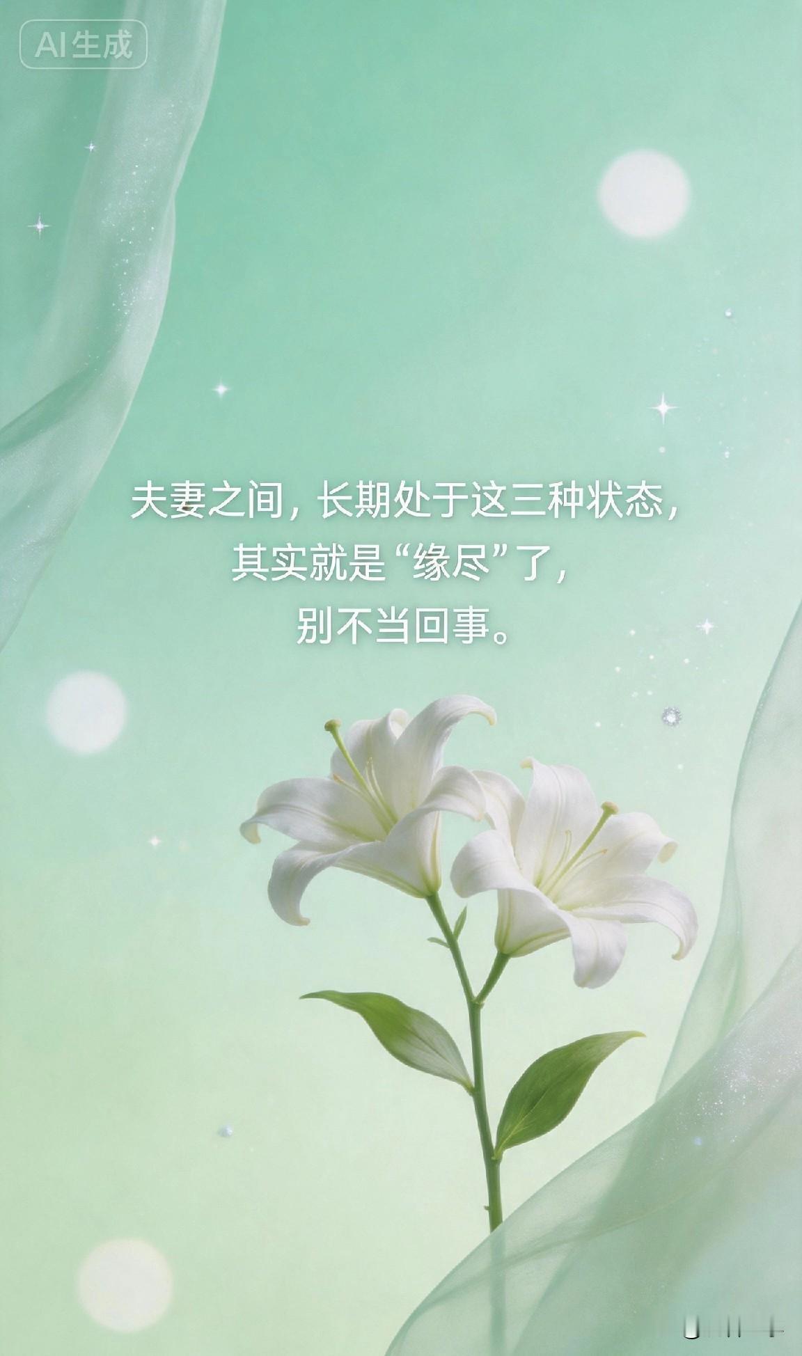 夫妻之间，长期处于这三种状态，其实就是“缘尽”了，别不当回事。

你有没有发现，