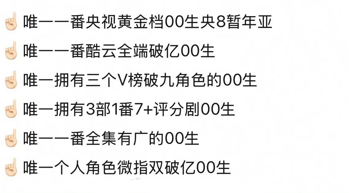 影视寒冬陈飞宇也不会缺饼，不是因为zyk而是实打实实绩，同年龄段剧🥜能找出几个