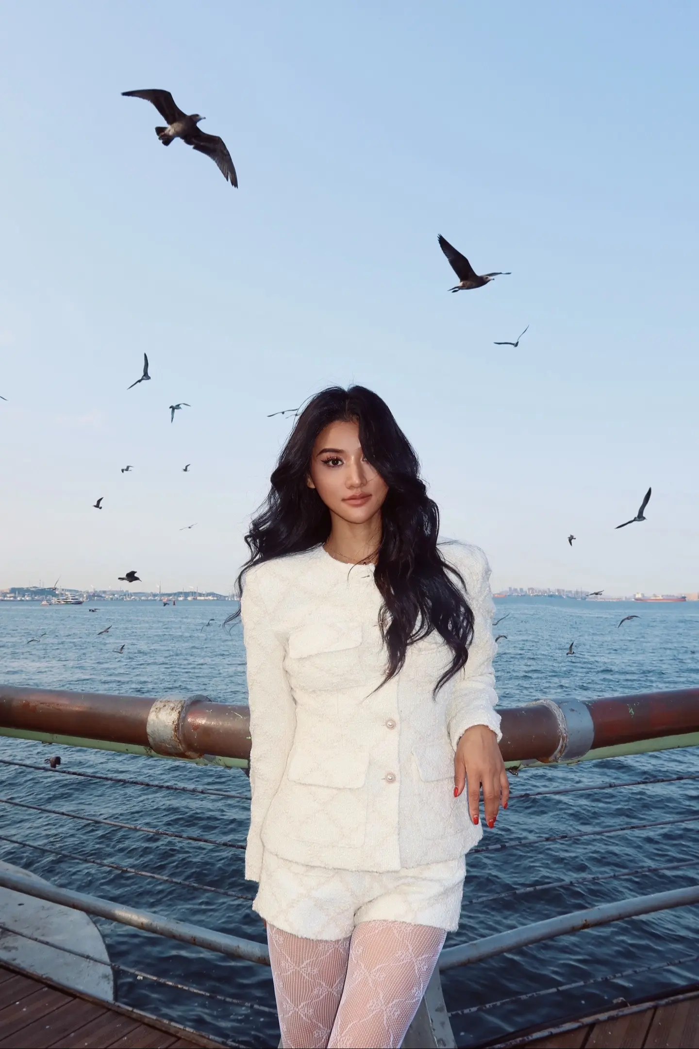 和海鸥合影了🌊。