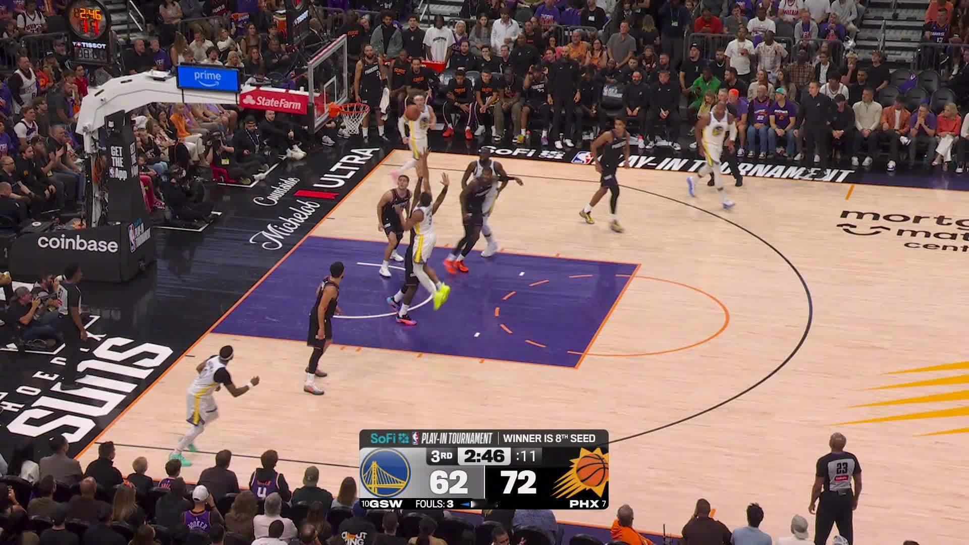 梅尔顿中距离得分✌️勇士64:72太阳。勇士vs太阳