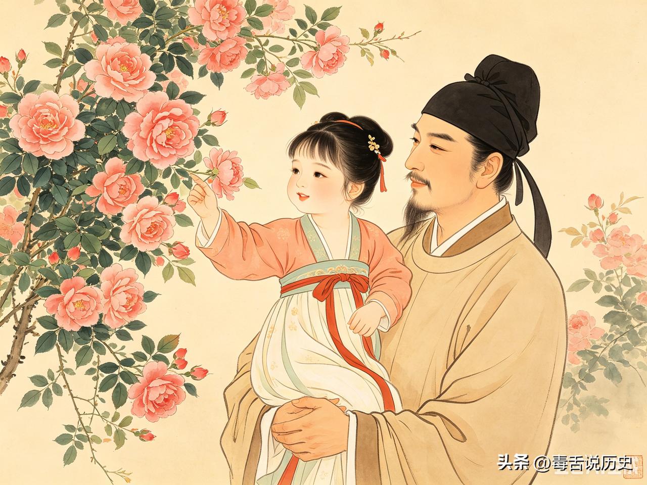 故事要从一个蔷薇盛开的庭院说起。

六岁的李季兰被父亲抱在怀里，指着满架蔷薇让她