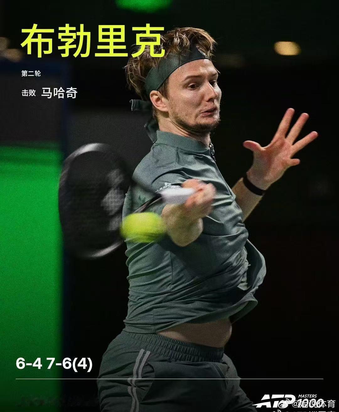 布勃里克迎来开门红、布勃里克对马哈奇三战全胜19号种子布勃里克拿下上海大师赛第二