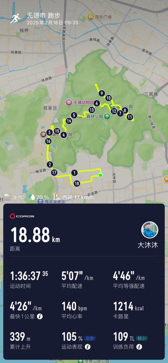 新年第一个18km完成✅