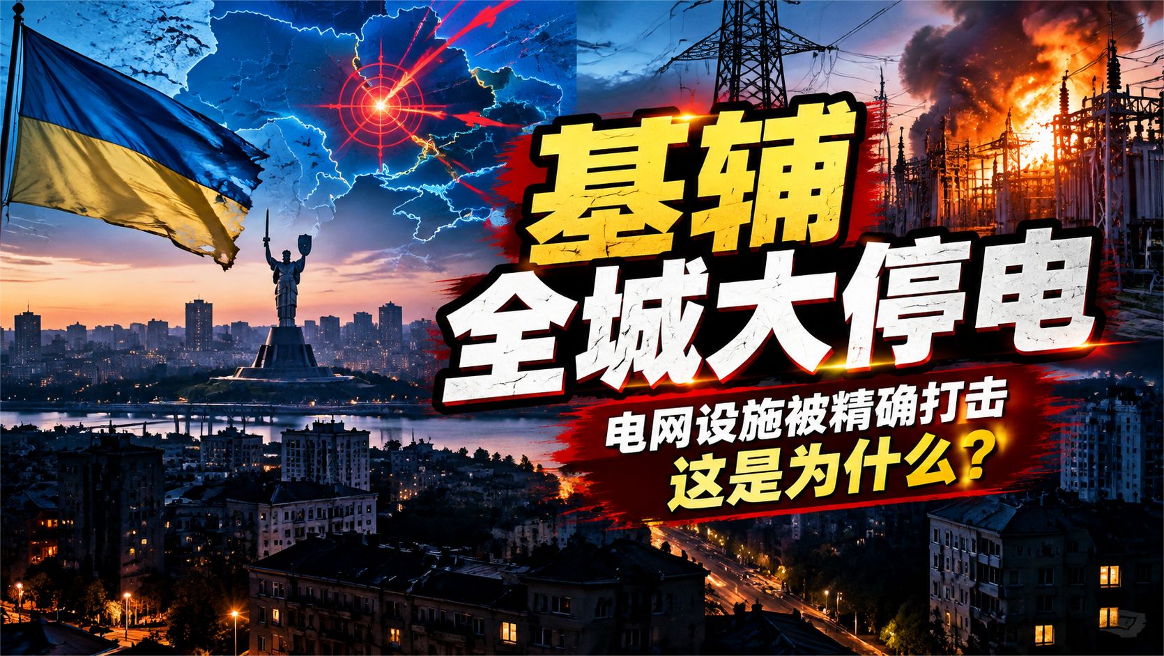 基辅全城大停电，电网设施被精确打击，这是为什么？