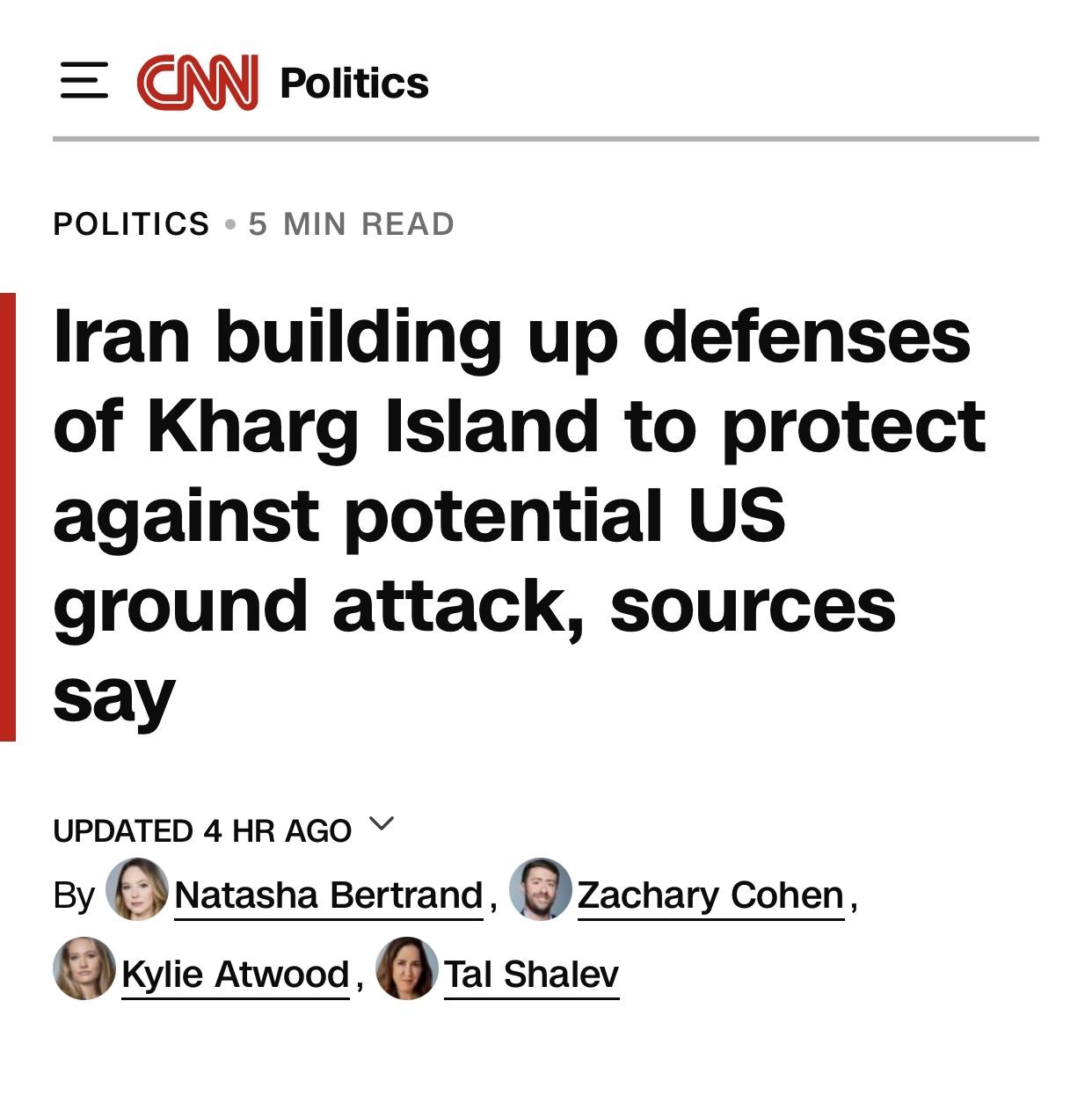 美媒：伊朗正加强哈尔克岛防御工事，以抵御美国可能发动的地面进攻

美国有线电视新