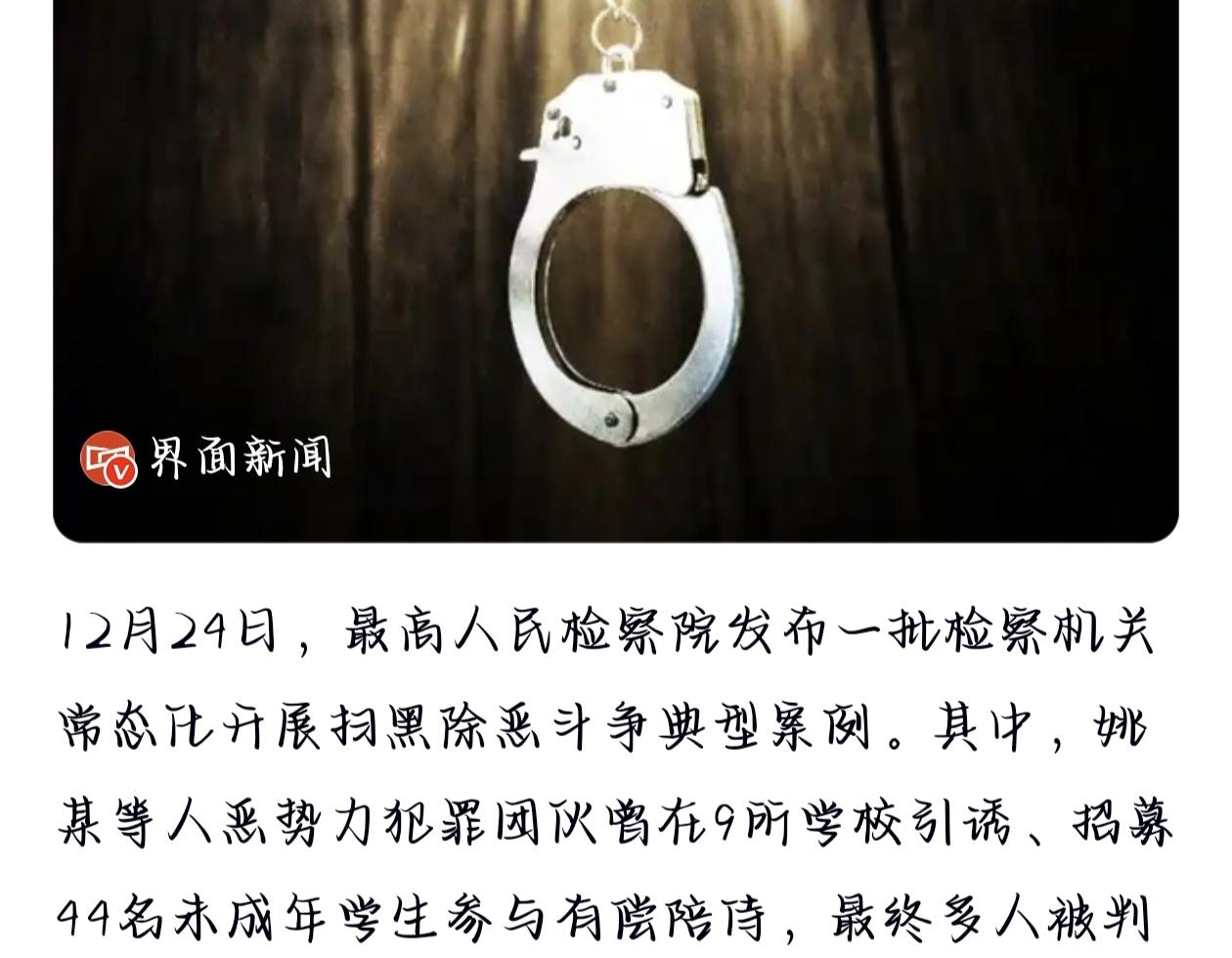最高检重判20年！黑手伸向校园，44名学生被逼“有偿陪侍”背后藏着什么？
这几天