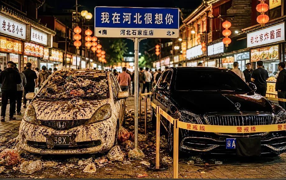 这图真能说明挺多事儿！
同样的停夜市入口，停的同样的招人烦的位置，这么明显的被区