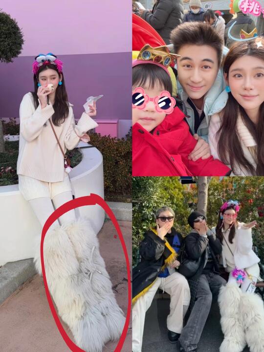 奚梦瑶带全家团建❗超模怎么穿都美！！