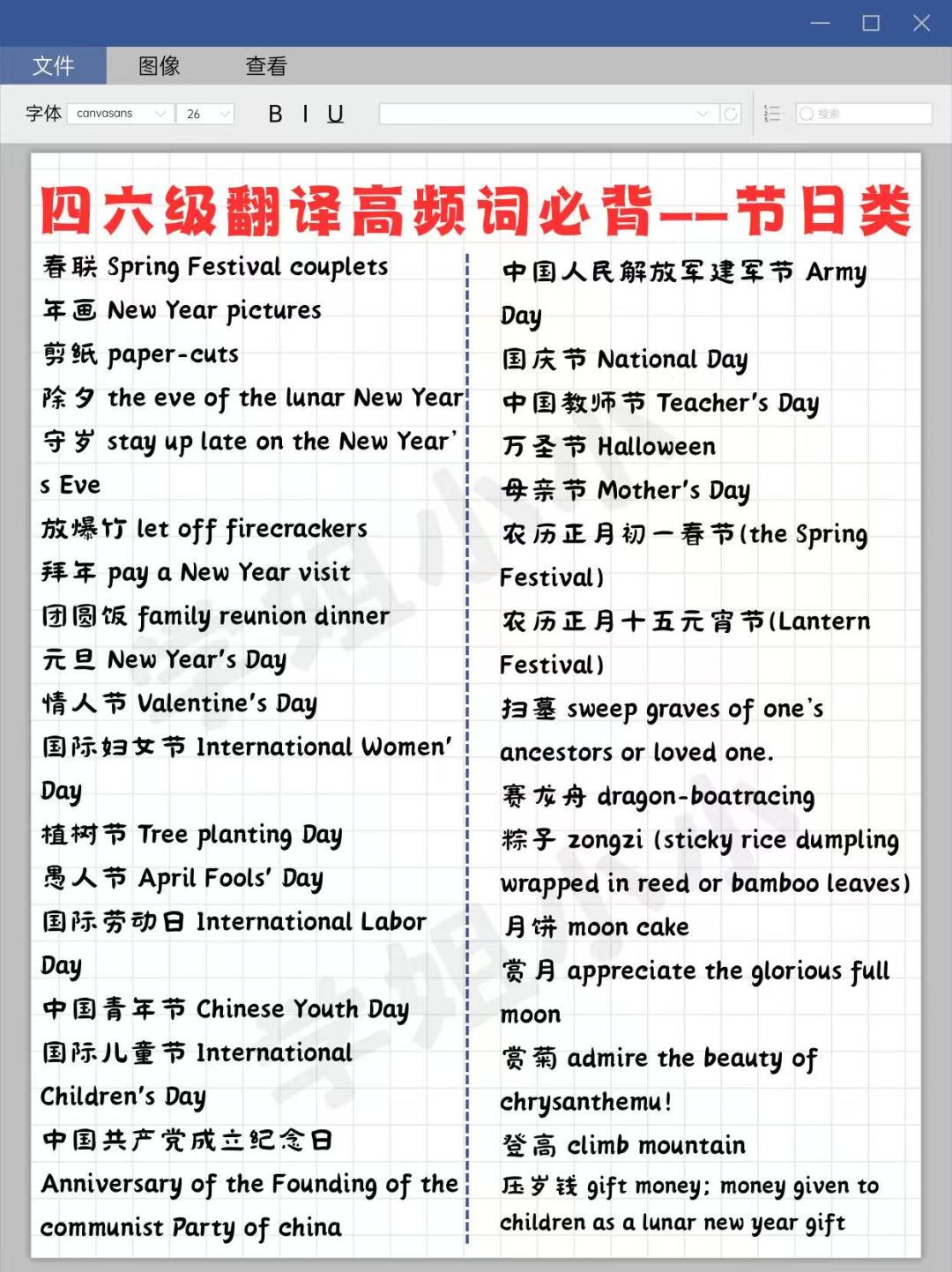 四六级倒计时9天，这些翻译词汇反复考！