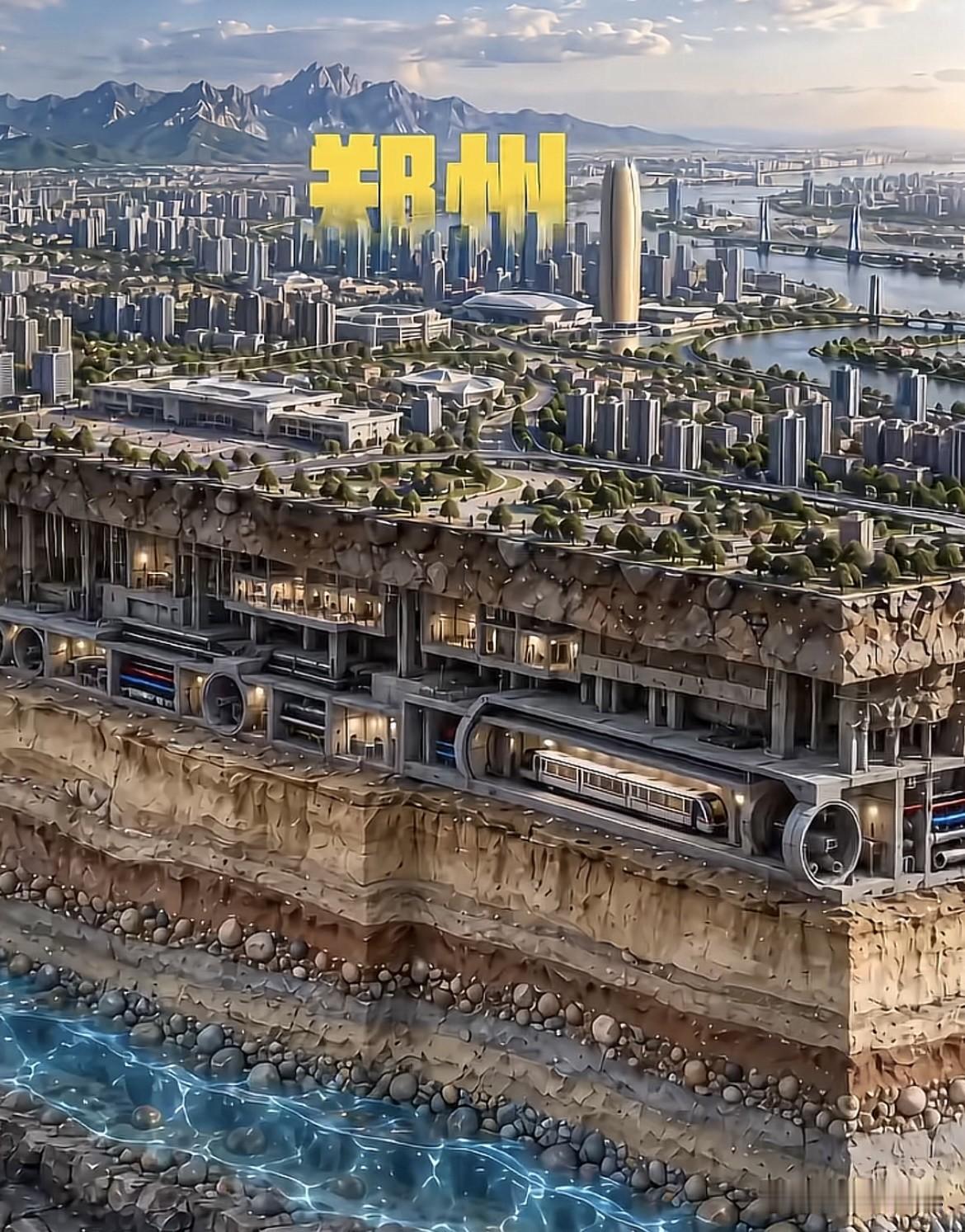 郑州的剖面图，是不是感觉也很“高大尚”了。毕竟是我们“豫村的门面”。