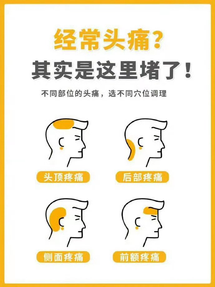 经常头痛，看看你是哪里堵了 ！ 