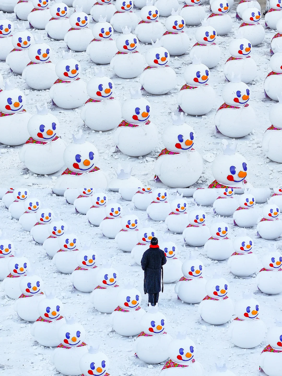 震惊‼️哈尔滨市区惊现雪王👑兵马俑‼️