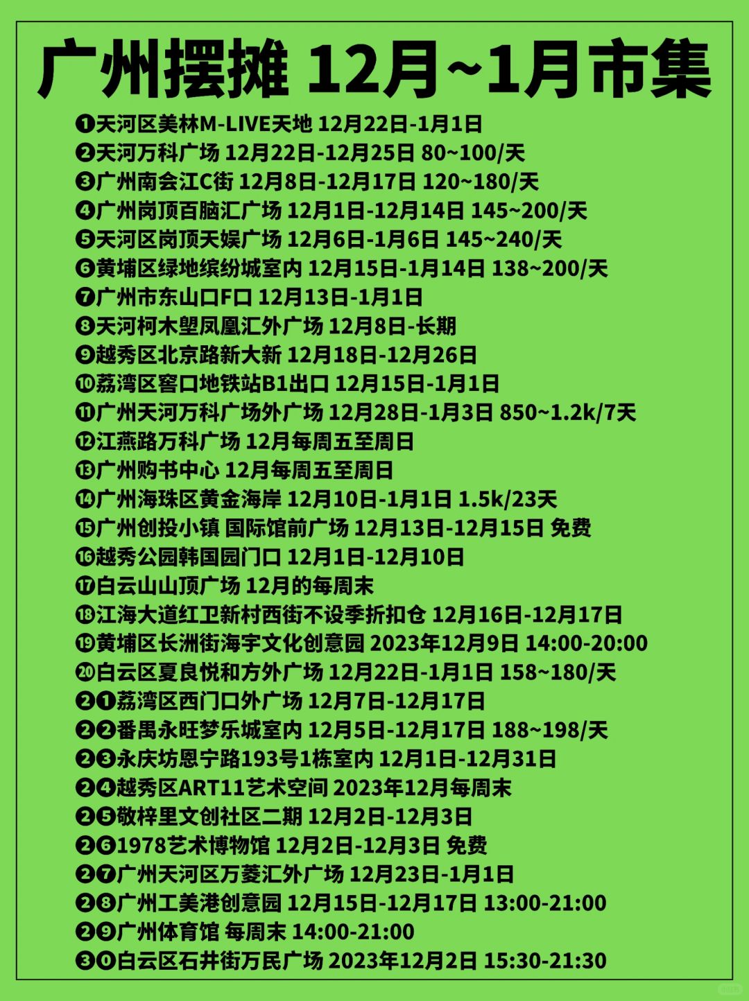 广州市集汇总🔥我不信还有人找不到摆摊地