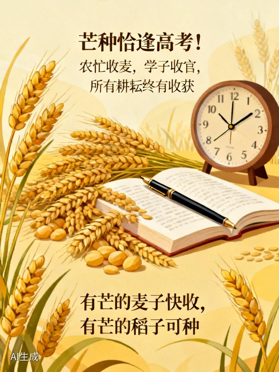 芒种恰逢高考！农忙收麦，学子收官，所有耕耘终有收获
 
都说年年有芒种，唯独今年