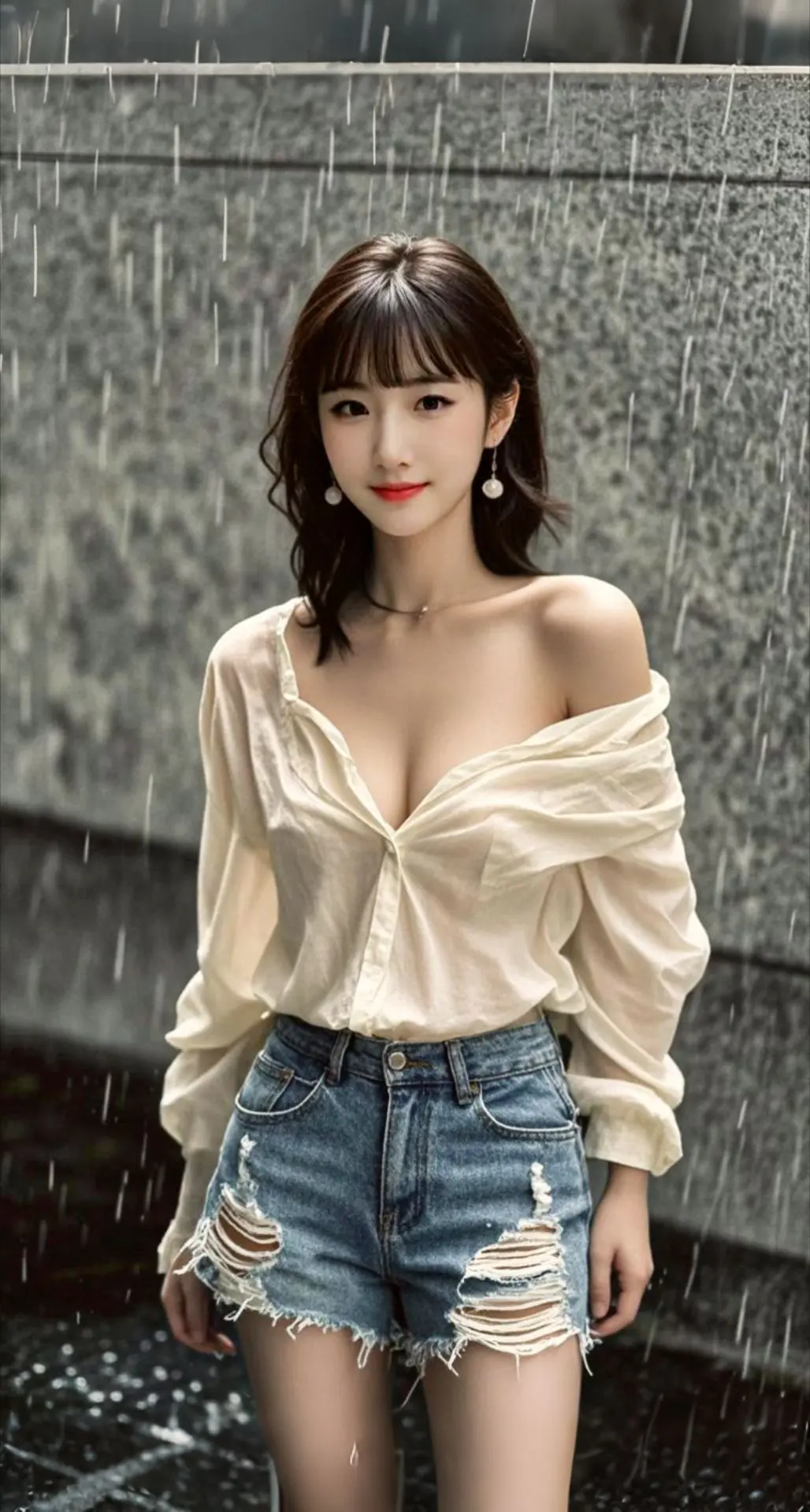 AI扩图 AI雨中小憩