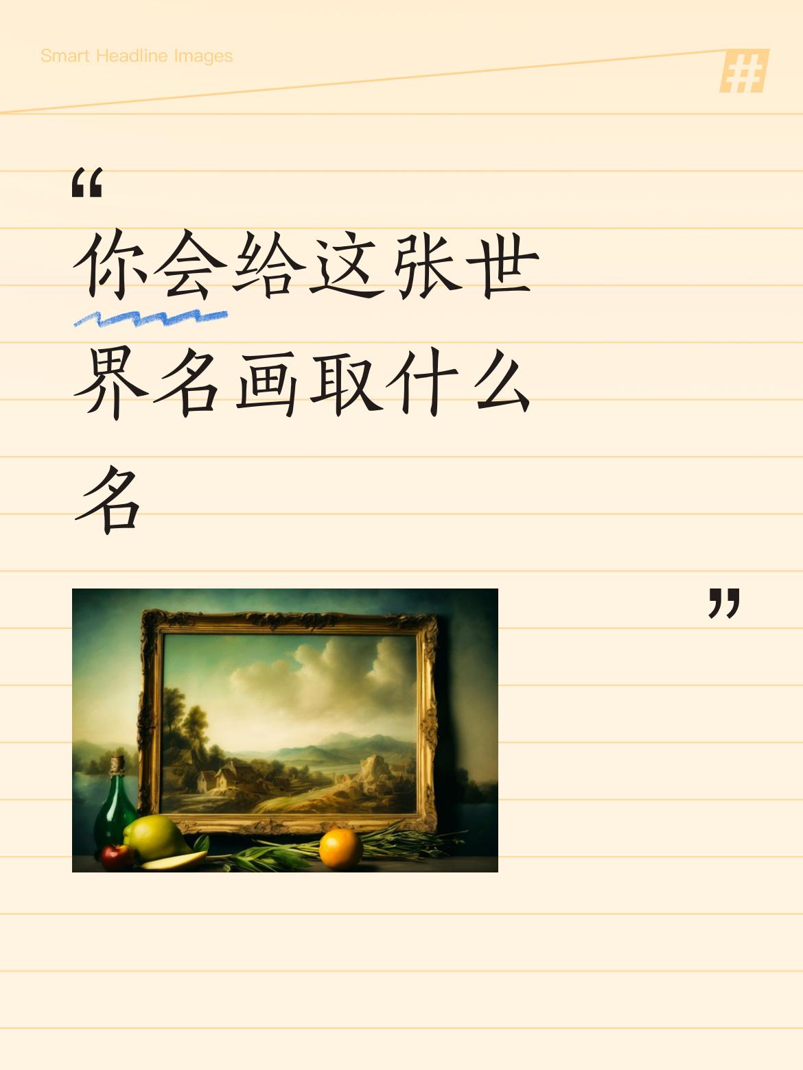 你会给这张世界名画取什么名遥遥领先[赞]