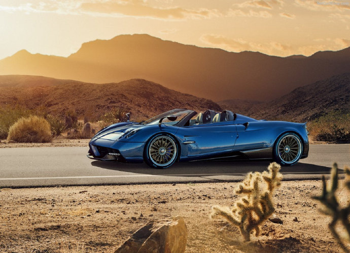 帕加尼Huayra Roadster超级跑车，美得令人窒息的轮廓。豪车