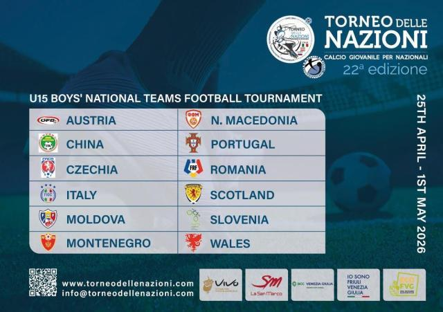 “国家之杯”U15邀请赛赛程公布：中国队将面对东道主意大利