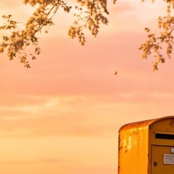 晚风信箱小镇尽头的老槐树下，立着一只漆成暖黄色的旧信箱，没人记得它在这里待了多少