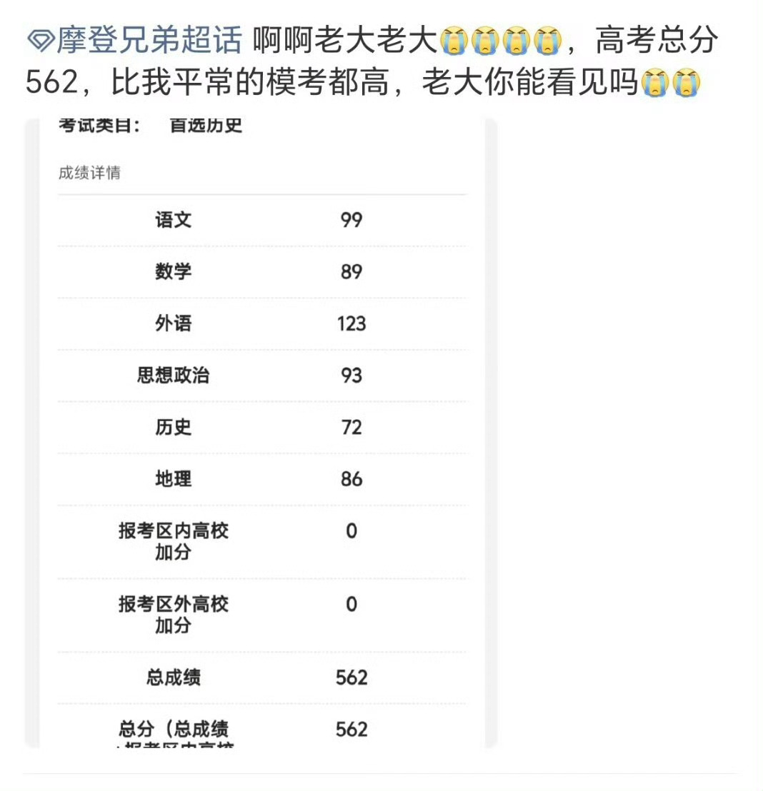 一进超话看到很多高考同担们纷纷给老大报喜喜悦之情感同身受真的很棒老大，你都看见了
