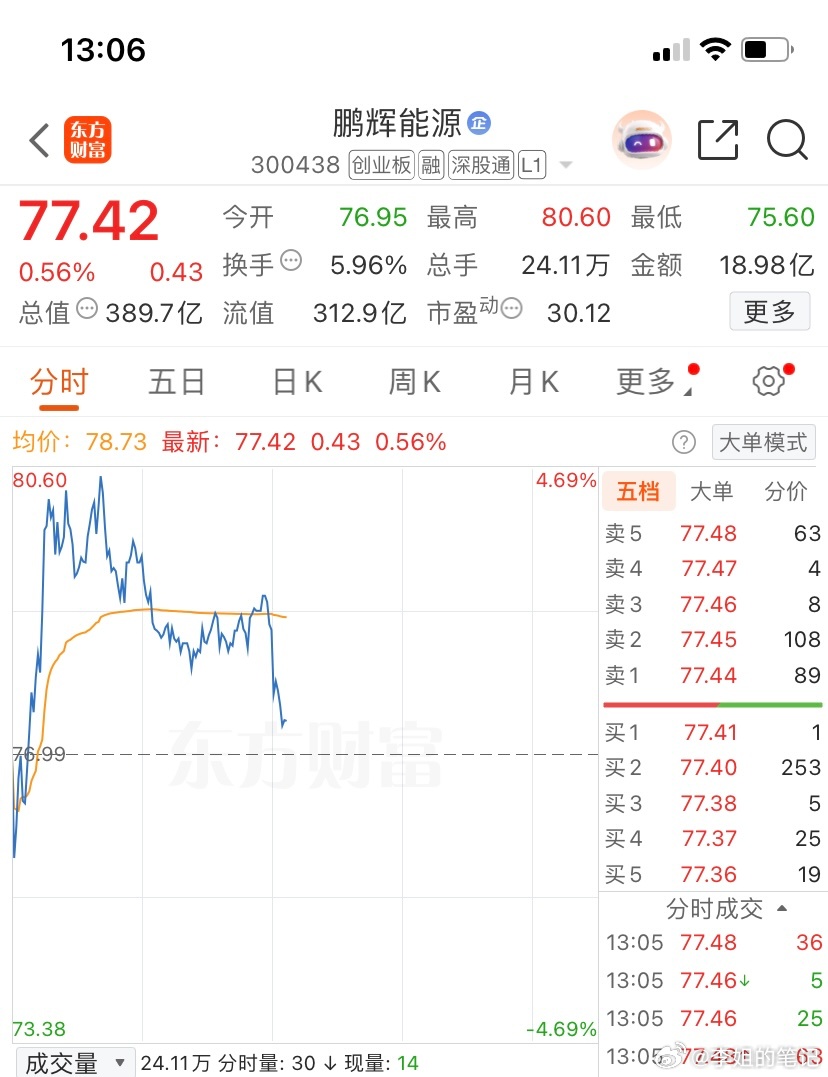 300438（鹏辉能源）逢低关注，个人观点，仅供参考 