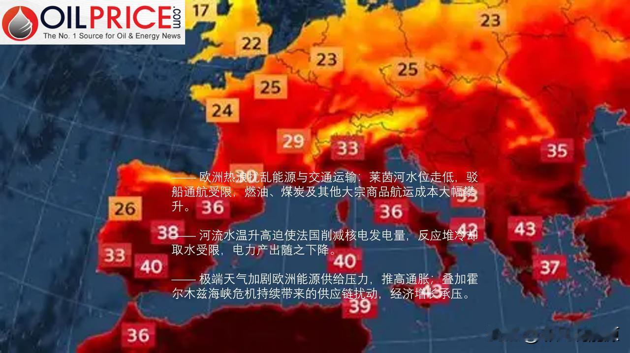 欧洲热浪正演变为一场能源危机？

欧洲今夏提早来袭的极端热浪致使各大主干河流水温