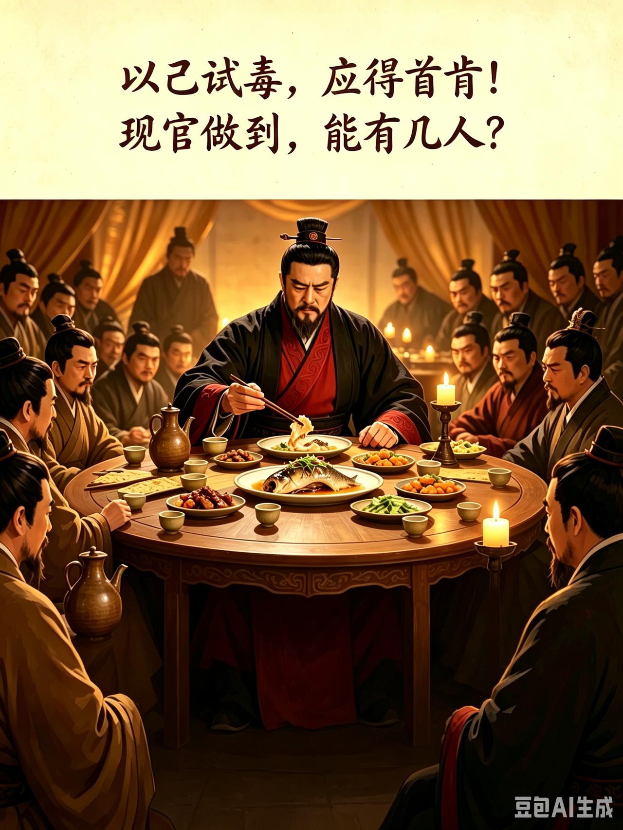 小故事
  试  毒

曹公设宴，
宴请众臣。
各种美酒，
海味山珍；
猜拳行令