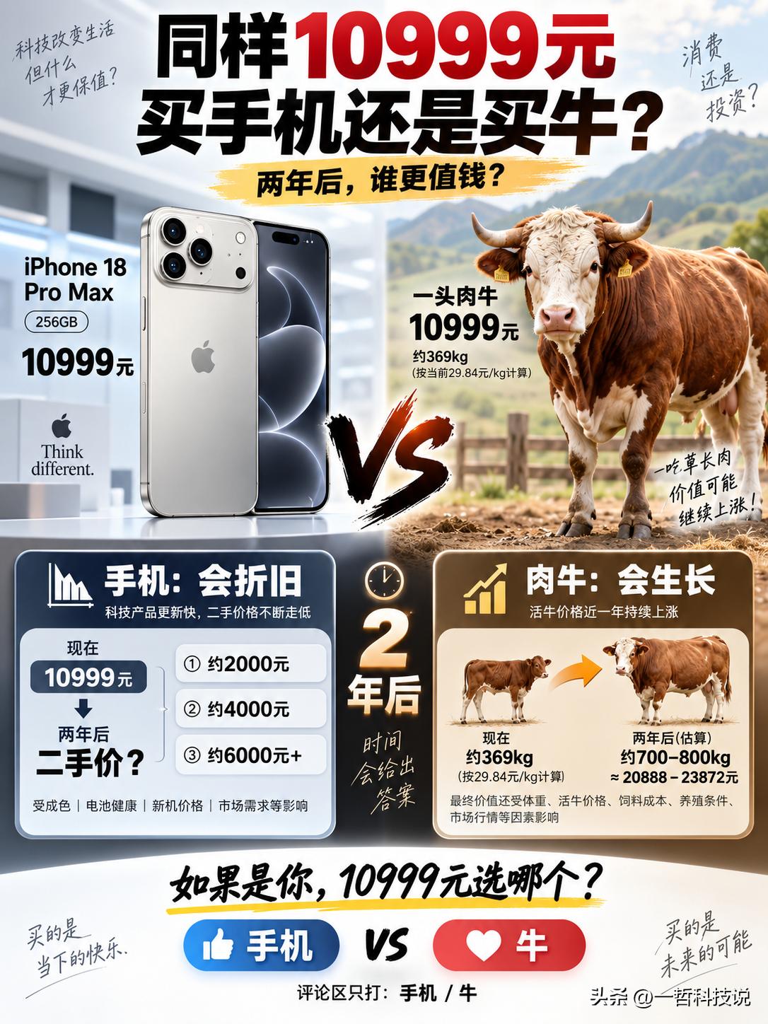 10999元买iPhone 18，还是一头牛？两年后结局扎心了！

最近网上一张