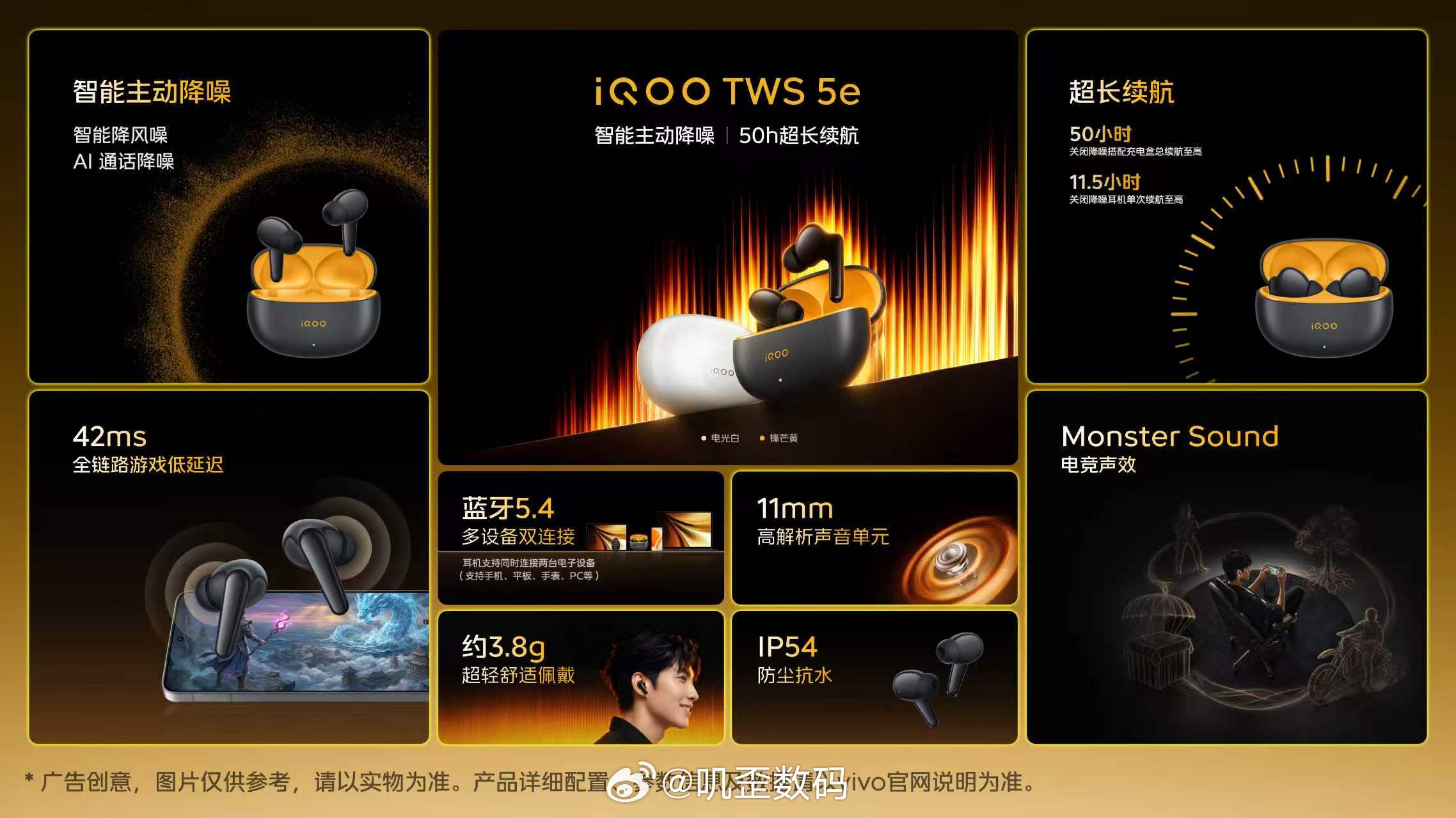 iQOO TWS 5e售价149元，活动权益补贴价仅需129元，①降噪：智能主动