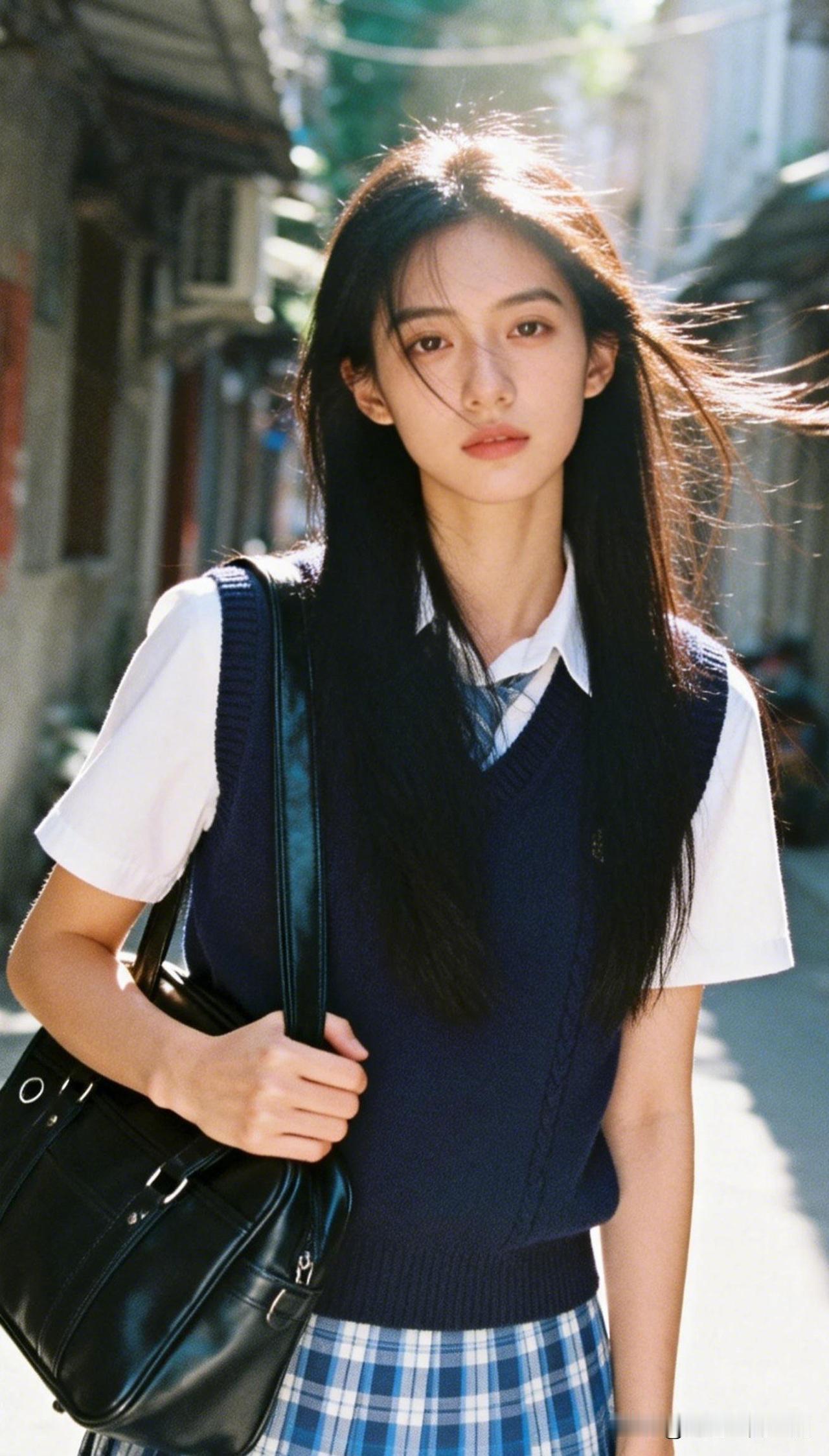 青春校园风，元气少女穿搭指南💼👩‍🎓分享甜美小姐姐随手拍 青衫湿处相思切，