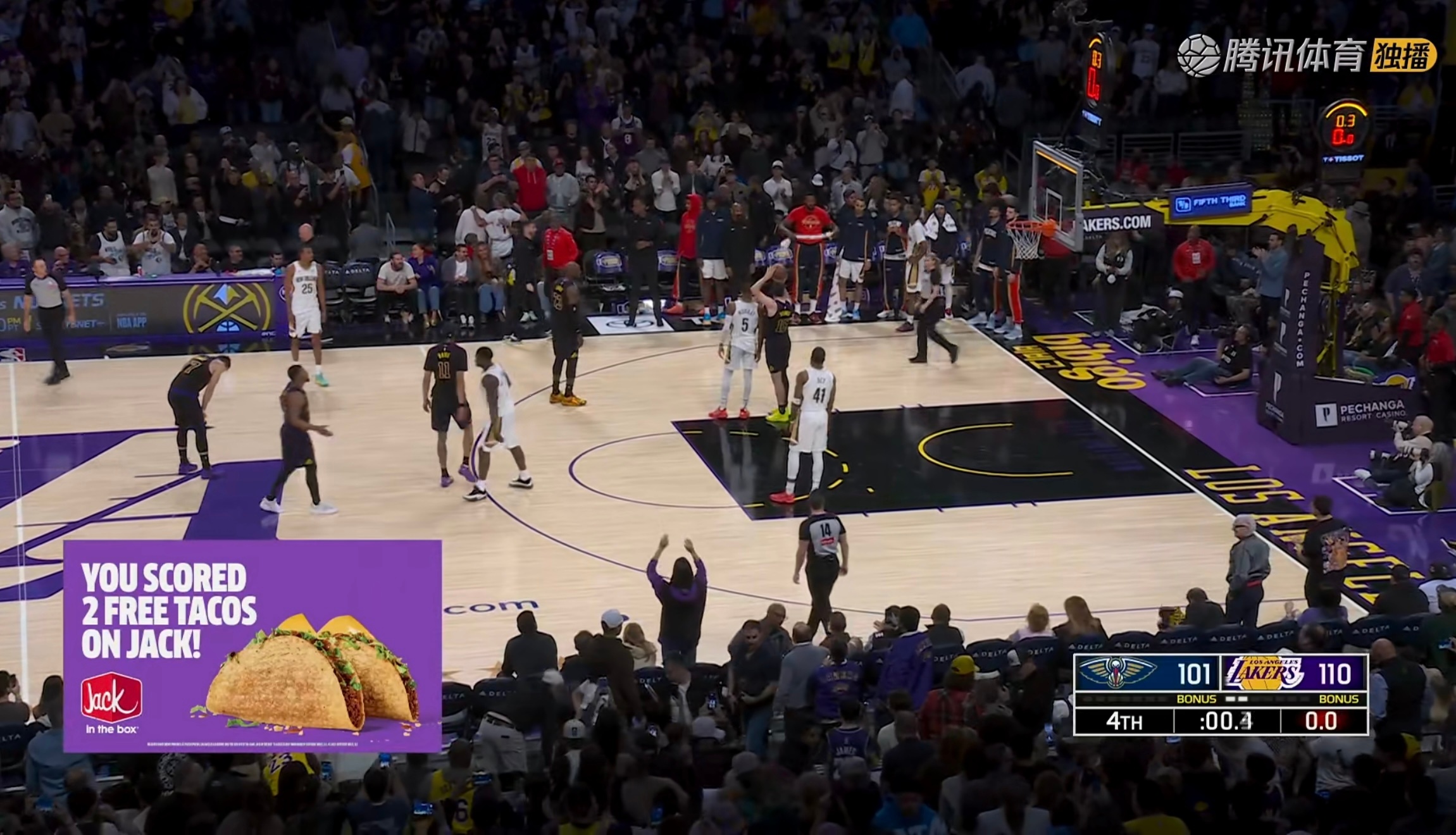 湖人110:101情趣鹈鹕，取得三连胜！鹈鹕vs湖人