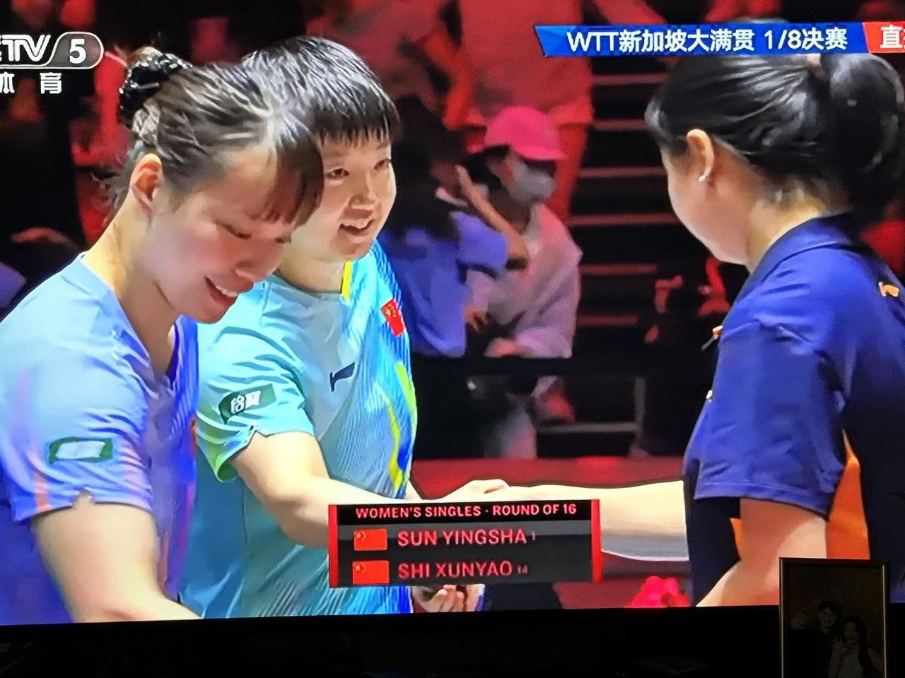 我心目中最喜爱的国乒球员是孙颖莎。

2026 WTT新加坡大满贯女单八分之一决