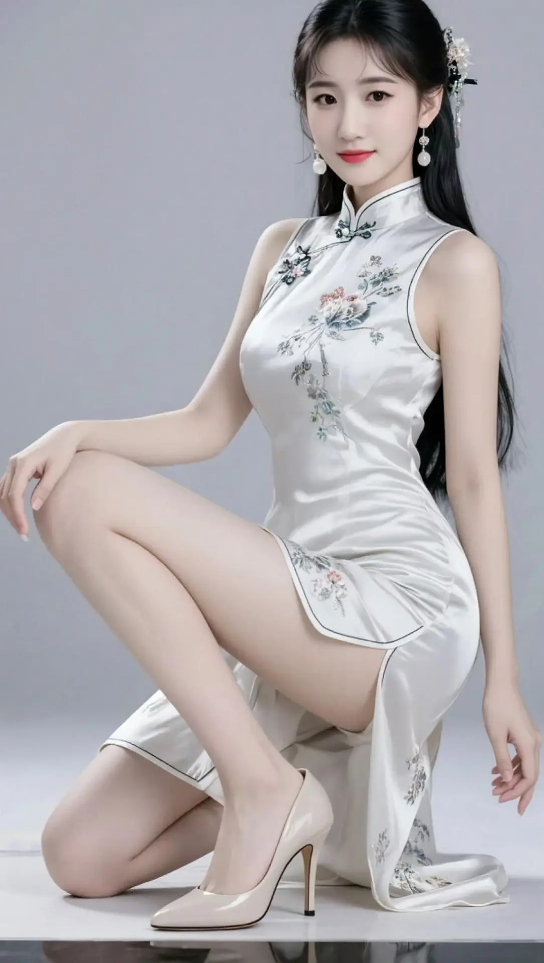 AI素锦旗袍照 ai创作