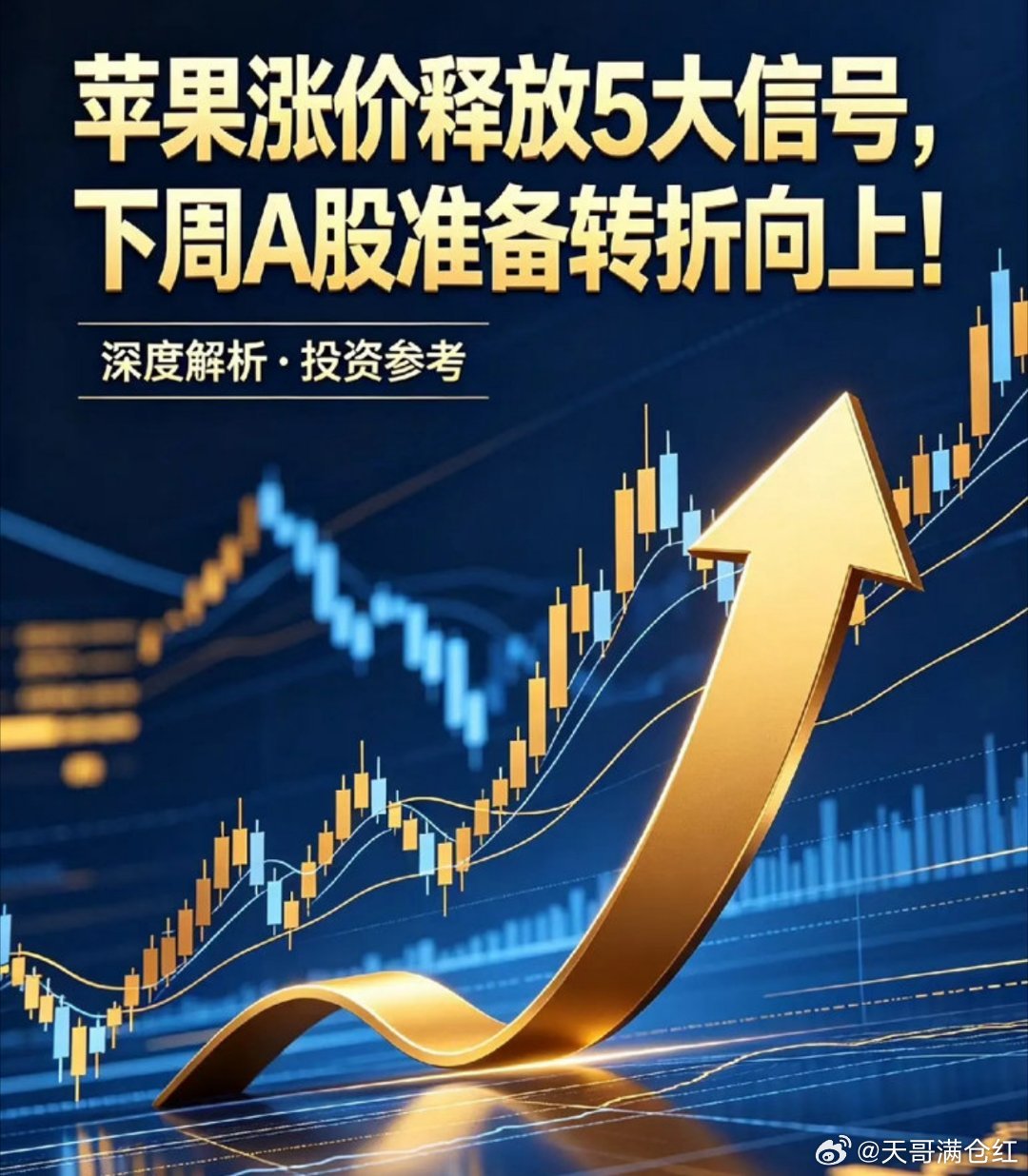 苹果涨价释放重磅信号！A股调整接近尾声，下周迎来反转行情今日A股延续弱势震荡走势