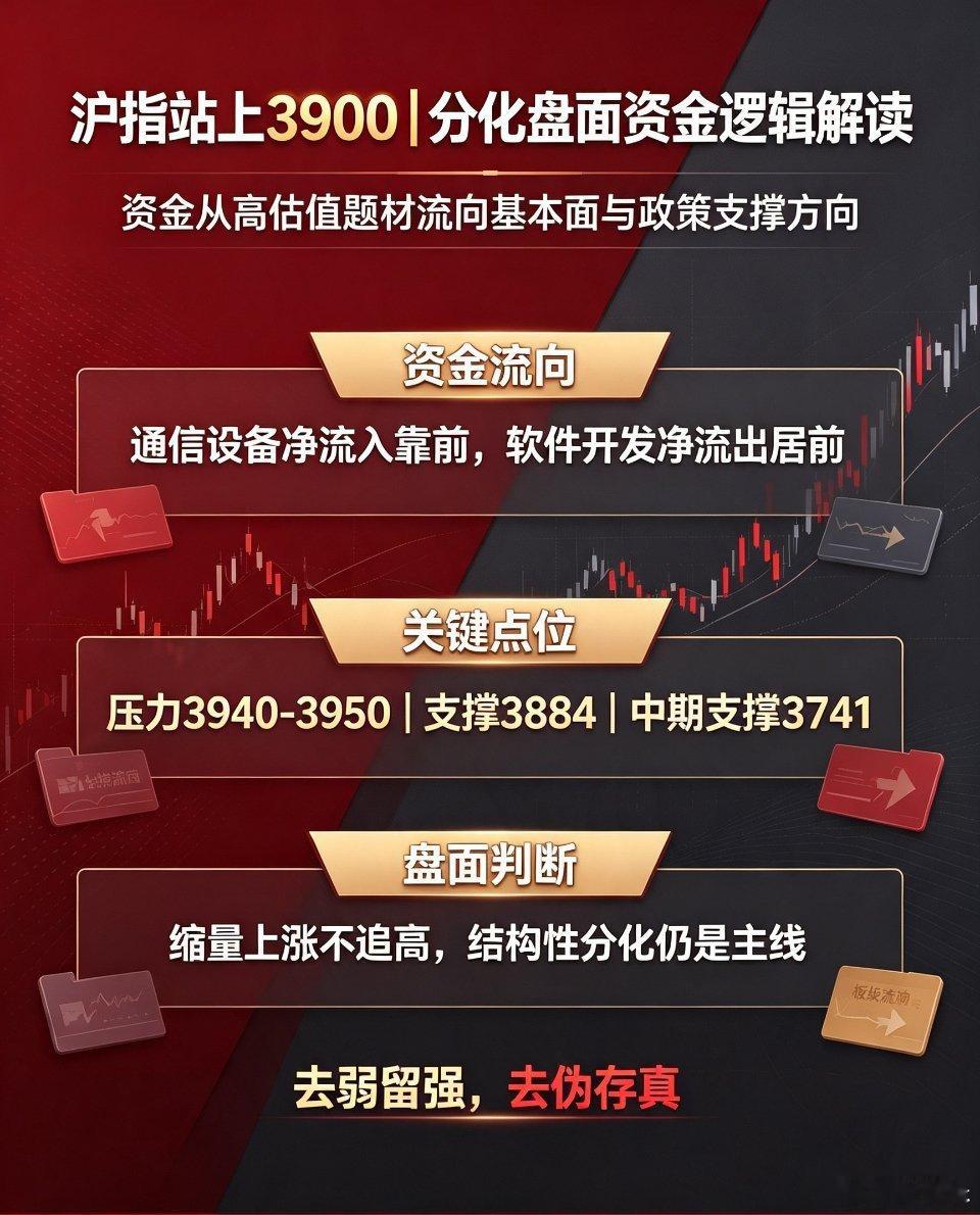 沪指站稳3900点，创业板逆势走弱，极致分化行情下，看懂资金逻辑才能避开后市波动